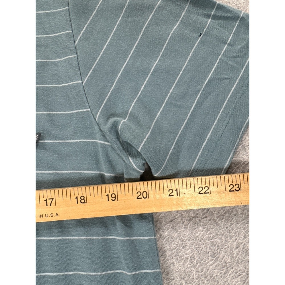 Free Fly Bamboo Blend Short Sleeve Striped Polo Shirt (Men's Medium) Blue - Picture 6 of 9